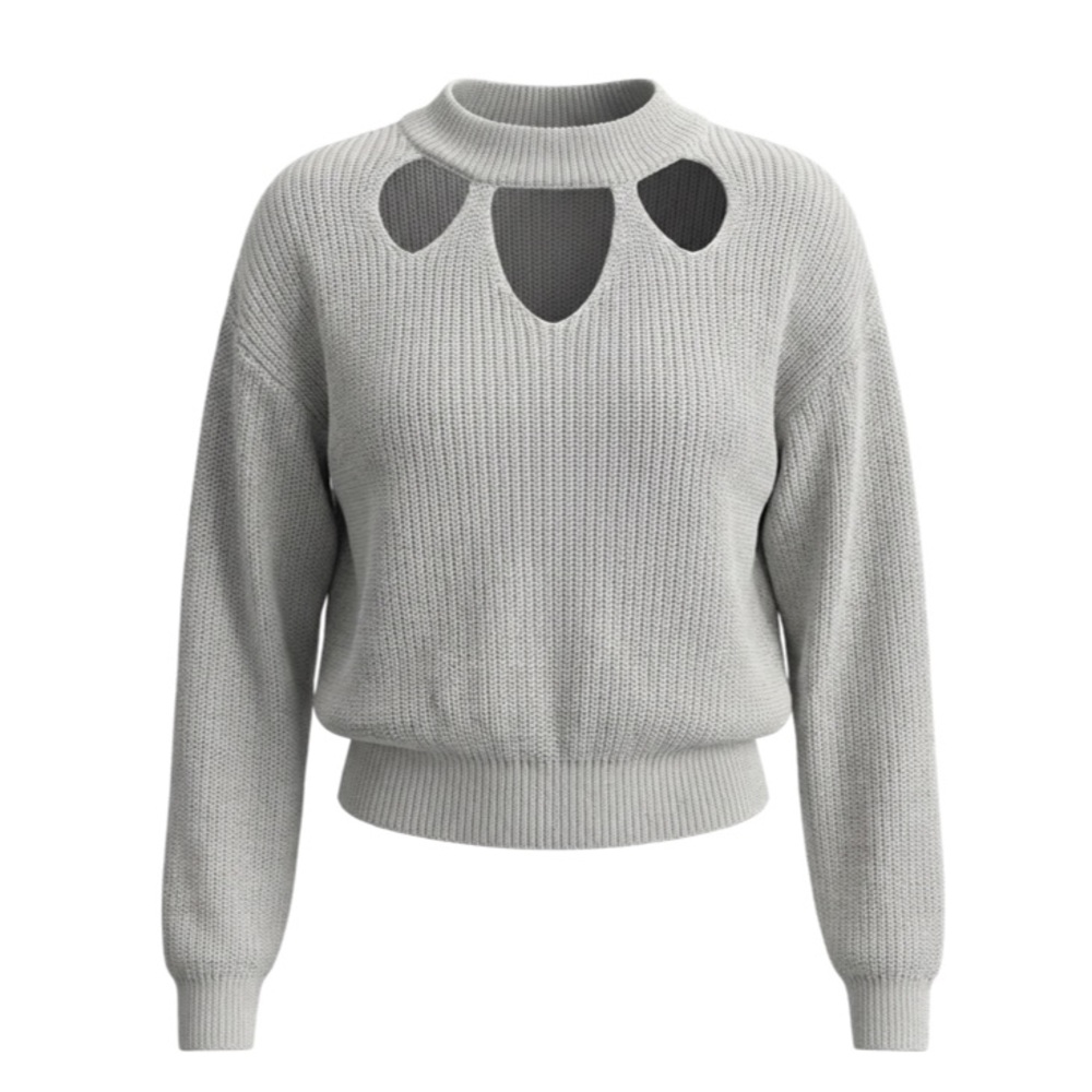 Embossed detail pullover sweater womens size medium